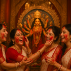 Sindoor Khela – The Red Farewell of Durga Puja