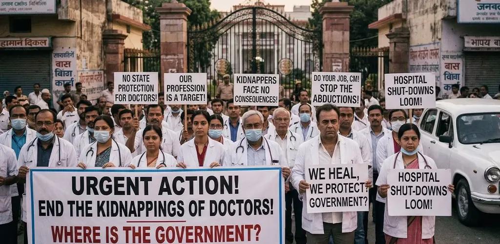 Doctors on a protest