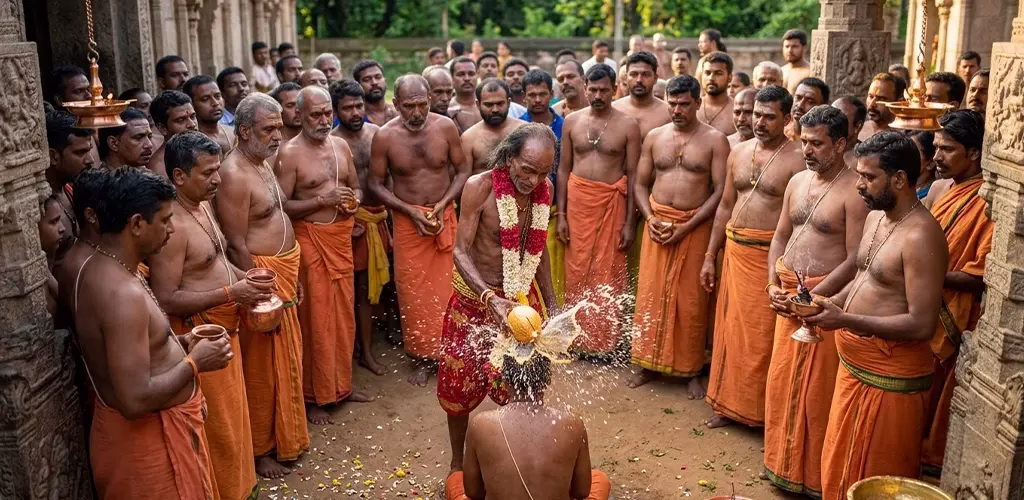 coconut ritual at Mahalakshmi Temple