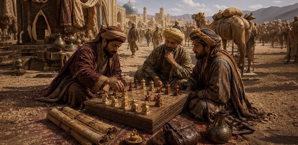 ancient rulers playing Shatranj
