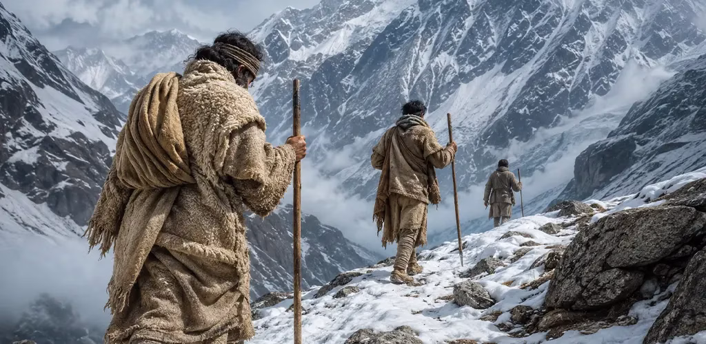 climbers wearing sheep wool fir jackets