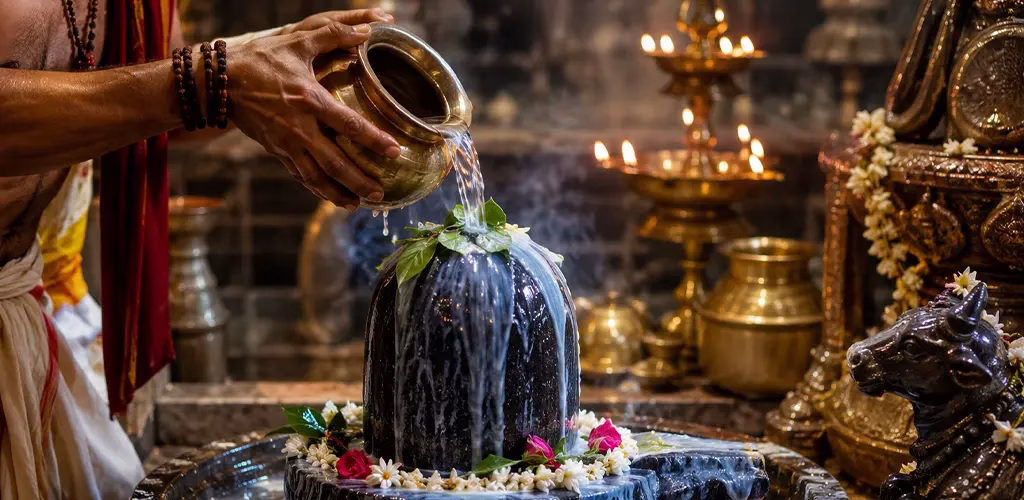 Jalabhishek offered to Lord Shiva