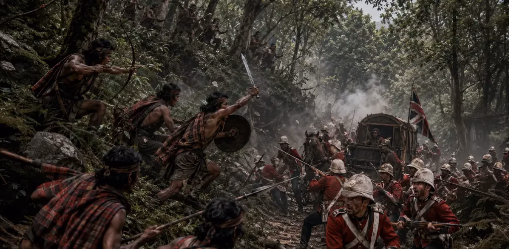 Khasi warriors in the dense forest