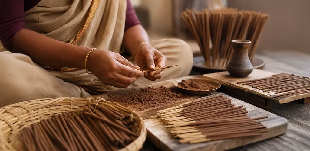 Handrolled agarbatti