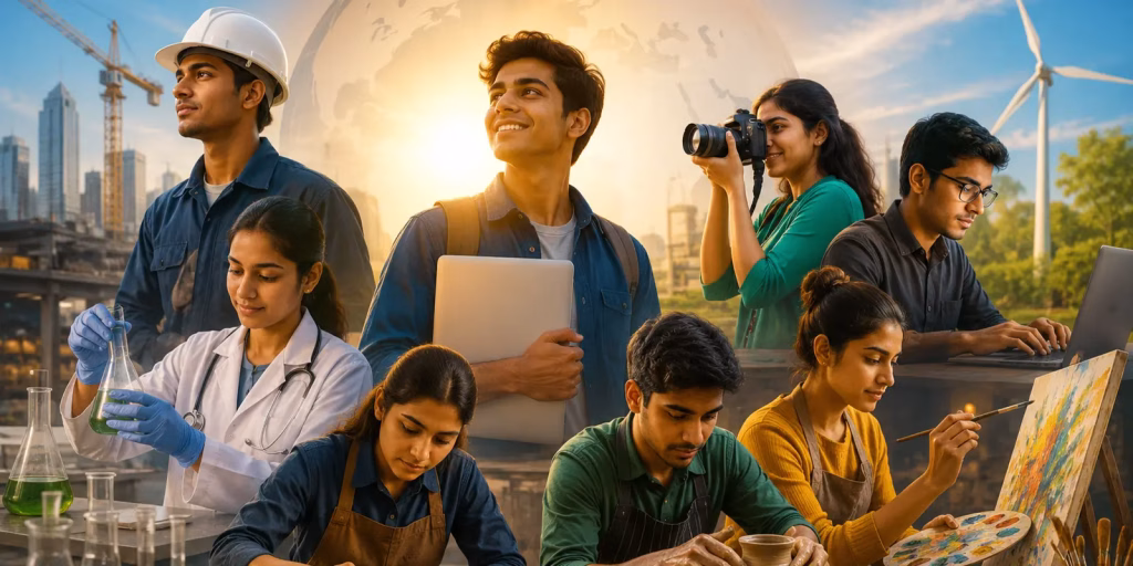 Youth learning diverse vocational skills
