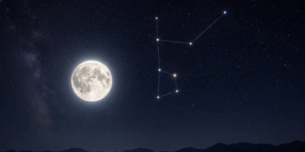 the night sky showing the constellations of Purva and Uttara Bhadrapada
