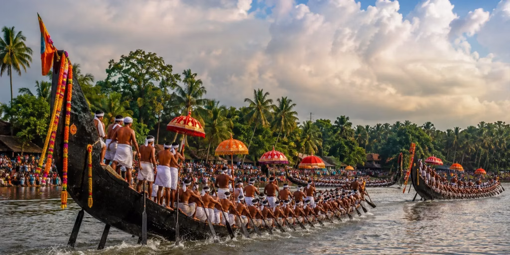 Snake boat race of Kerala during Onam