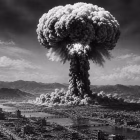 mushroom cloud after atomic explosions in Japan
