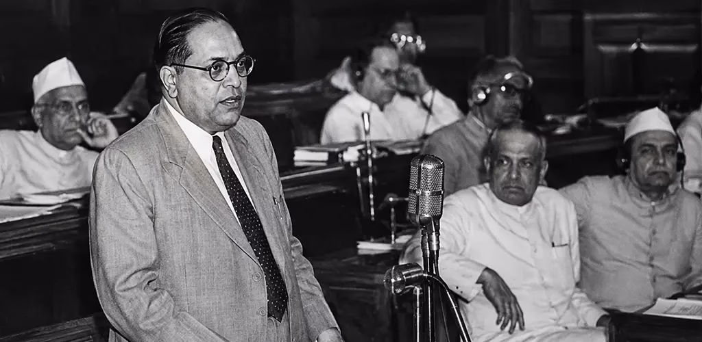 B.R. Ambedkar addressing the Constituent Assembly