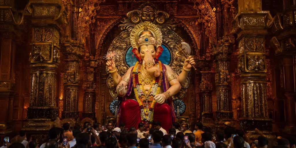Lalbaugcha Raja idol during Ganesh Chaturthi