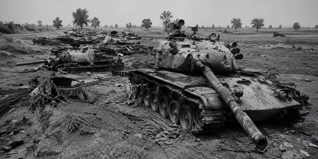 Captured Patton Tanks at Patton Nagar, Punjab, after the Battle of Asal Uttar