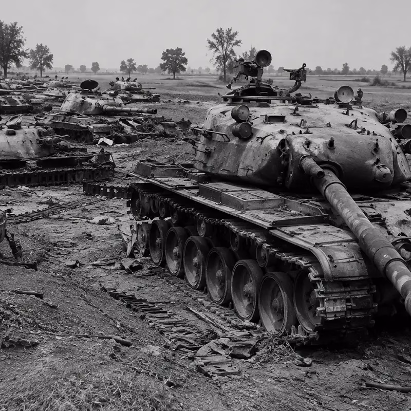 Captured Patton Tanks at Patton Nagar, Punjab, after the Battle of Asal Uttar