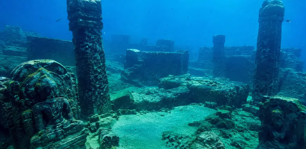 Underwater ruins believed to be linked to the ancient city of Dwarka