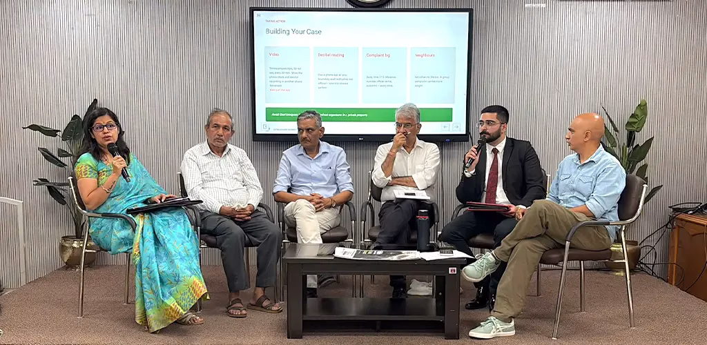 Residents from different parts of Dehradun participate in an open discussion on the impact of excessive noise and ways to address it.